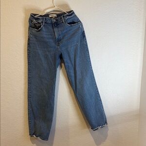 Abercrombie & Fitch Curve Love Straight Leg Blue Jeans